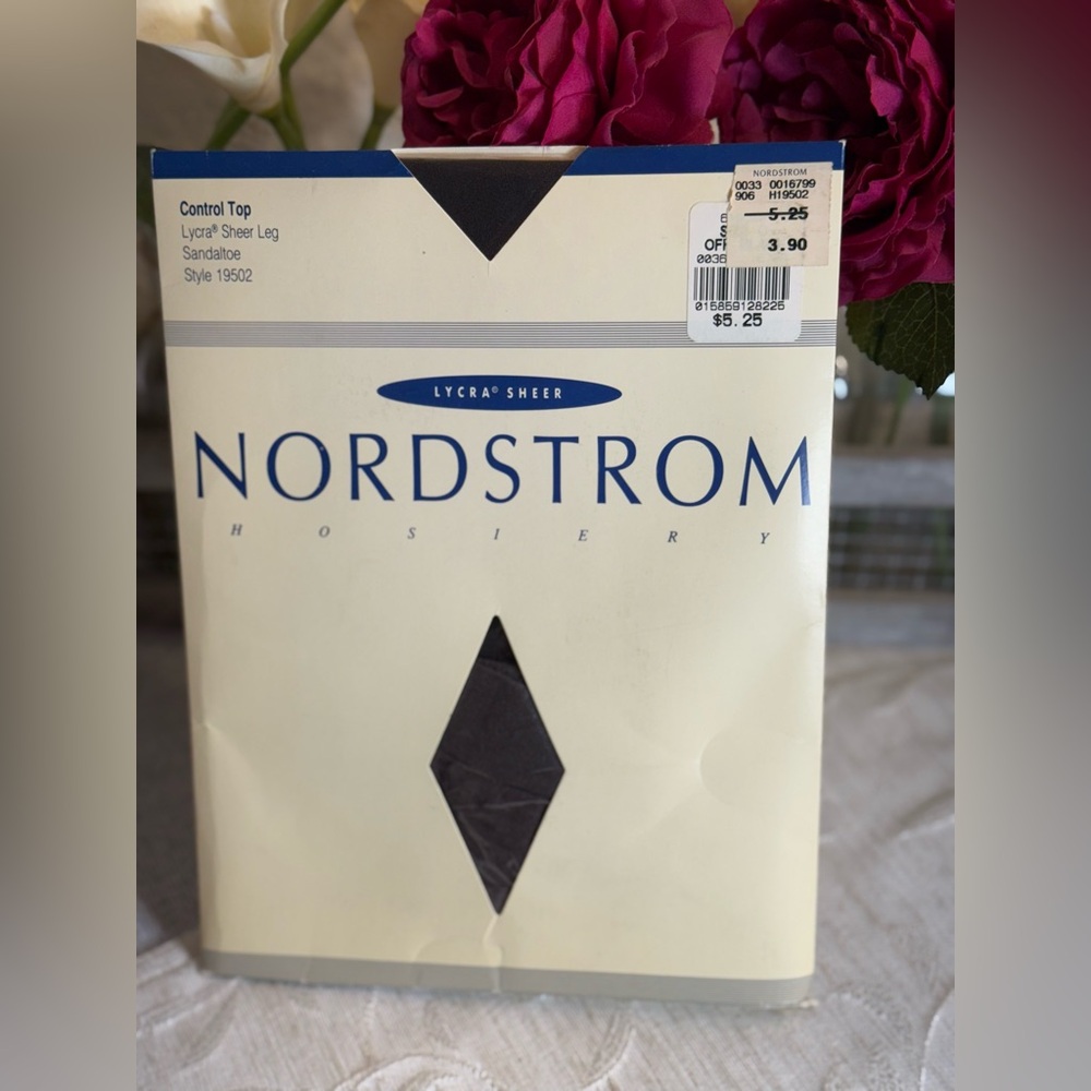 Vtg Nordstrom Control Top Lycra Sheer Leg Hosiery Style 19502 Off Black Size‎ C